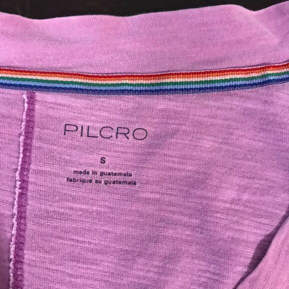 Anthropologie Pilcro Magenta Boxy Plunge V-Neck Tee - Size Small - Picture 5 of 9